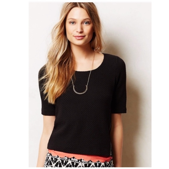 Anthropologie Tops - Postmark Anthropologie Black Classon Zipper Top